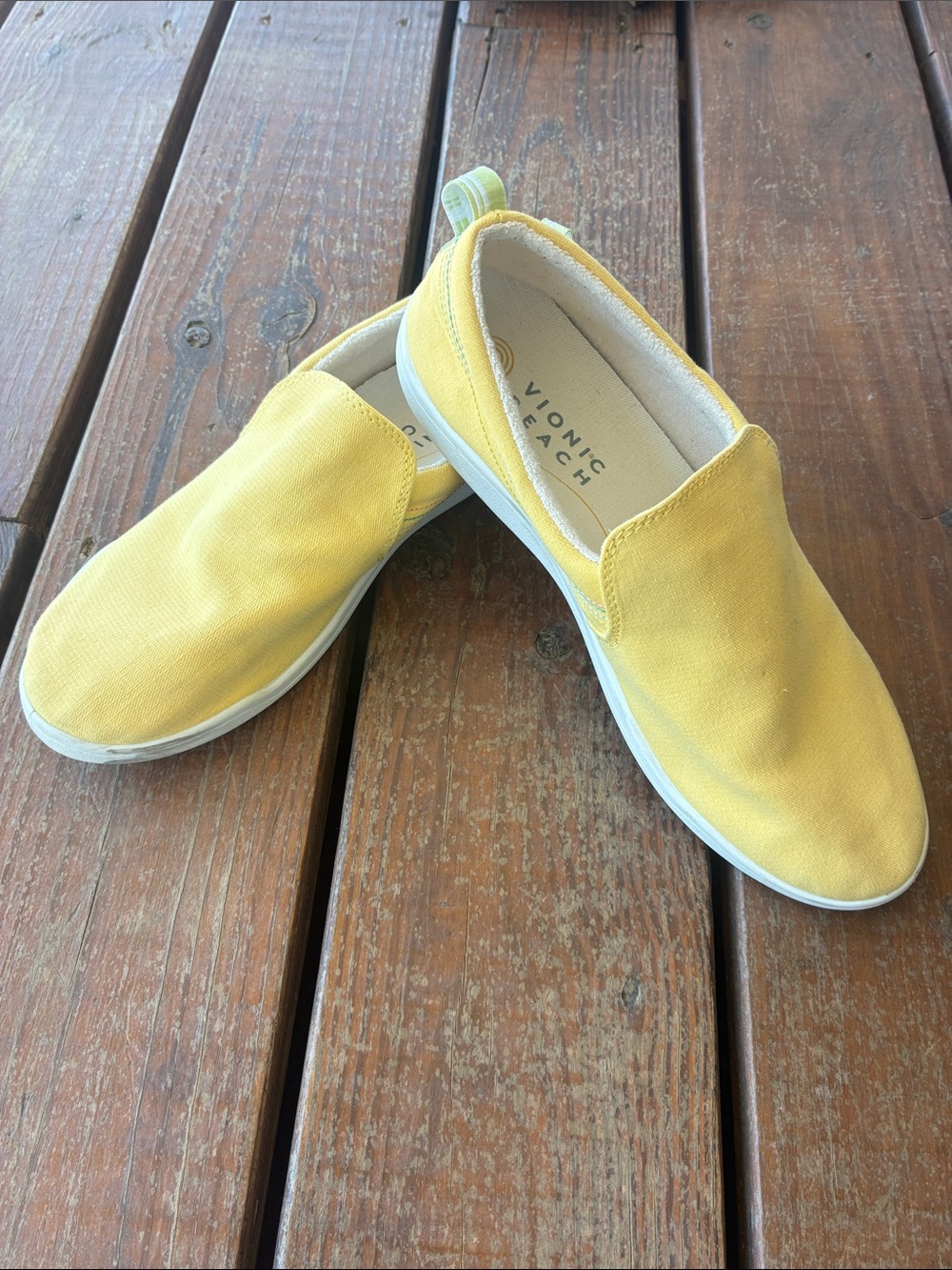 Vionoc -Marshall-Canvas Soft Yellow Slip-Ons-9.5